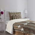 thumbnail image 3 of Ambesonne Prehistoric Country Quilted Bedspread Set 2 Pcs, Grey Stars, Twin Size, Brown Grey, 3 of 5