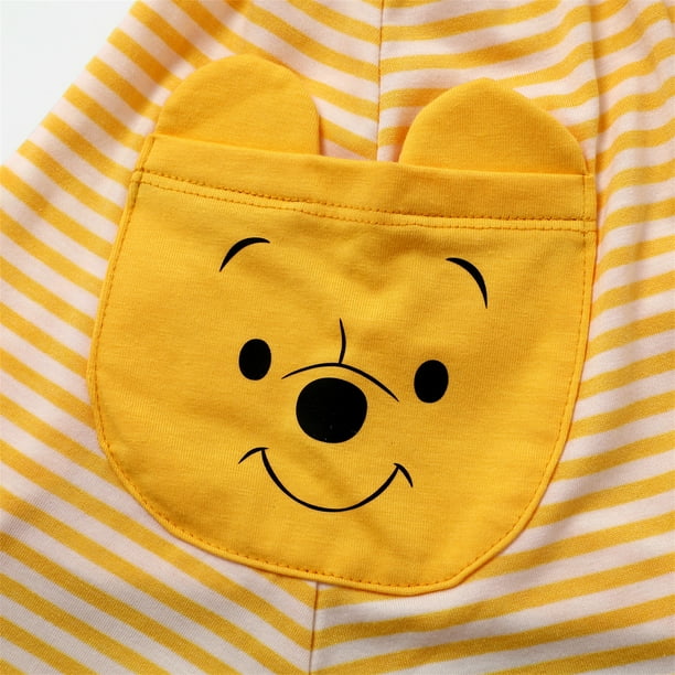 Disney Winnie The Pooh Baby Girls Outfits Set Stripe T Shirt Dress With Pocket And Legging Pant Set Sizes 6m 5t Yellow