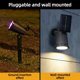 thumbnail image 5 of Focos solares LED de 9 LED para exteriores, luces solares para paisajes, IP65, resistentes al agua, brillo ajustable para jardín, patio, luz cálida, 5 of 8