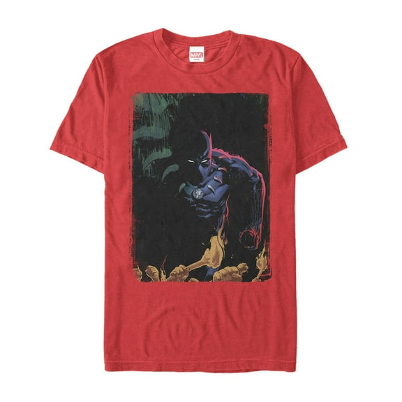 Men's Marvel Black Panther Shadows  Graphic Tee Red 2X Large