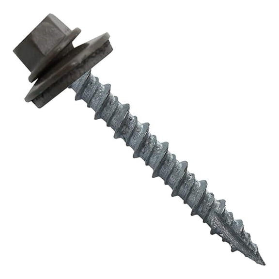 Metal ROOFING SCREWS: (250) 10 x 1-1/2" Antique Bronze Hex Head Sheet Metal Roof Screw. Self starting metal to wood siding screws. EPDM washer. Colored head