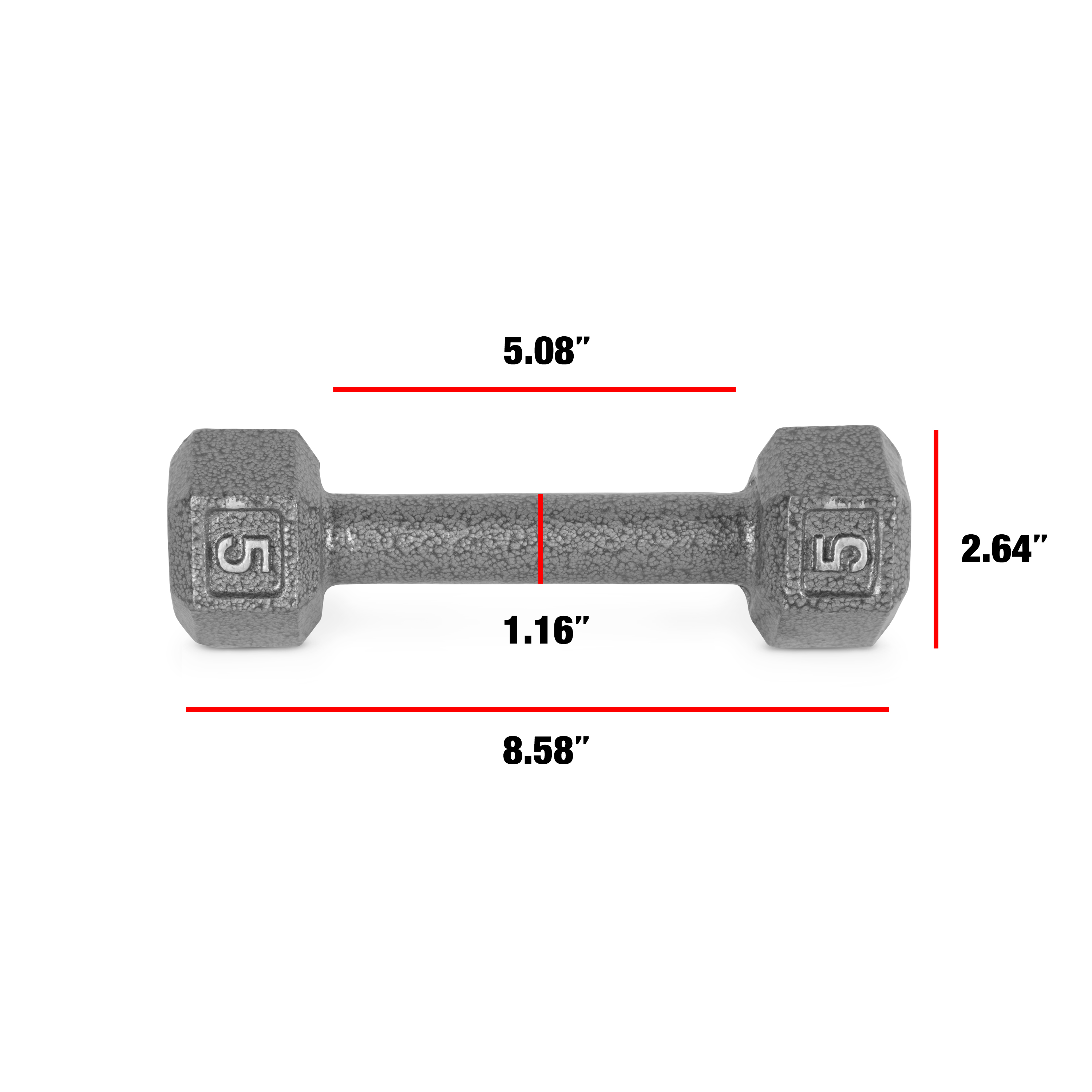 CAP Barbell 5lb Cast Iron Hex Dumbbell, Single - image 3 of 6
