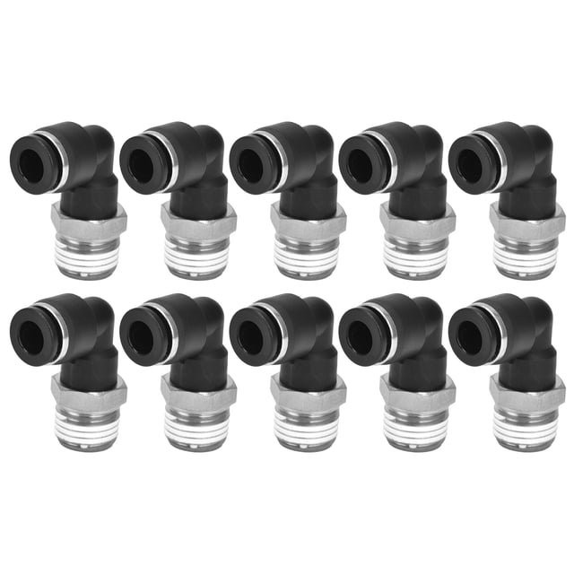 Quick Pipe Fittings, 10Pcs External Thread Pneumatic Connectors Pneumatic Fitting 1.0 - 1.2Mpa For Automation Equipment 6 02