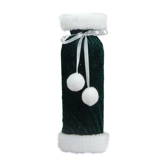 Green Plush Wine Bottle Cover For Christmas Parties Velvet Material Decorative Sleeve