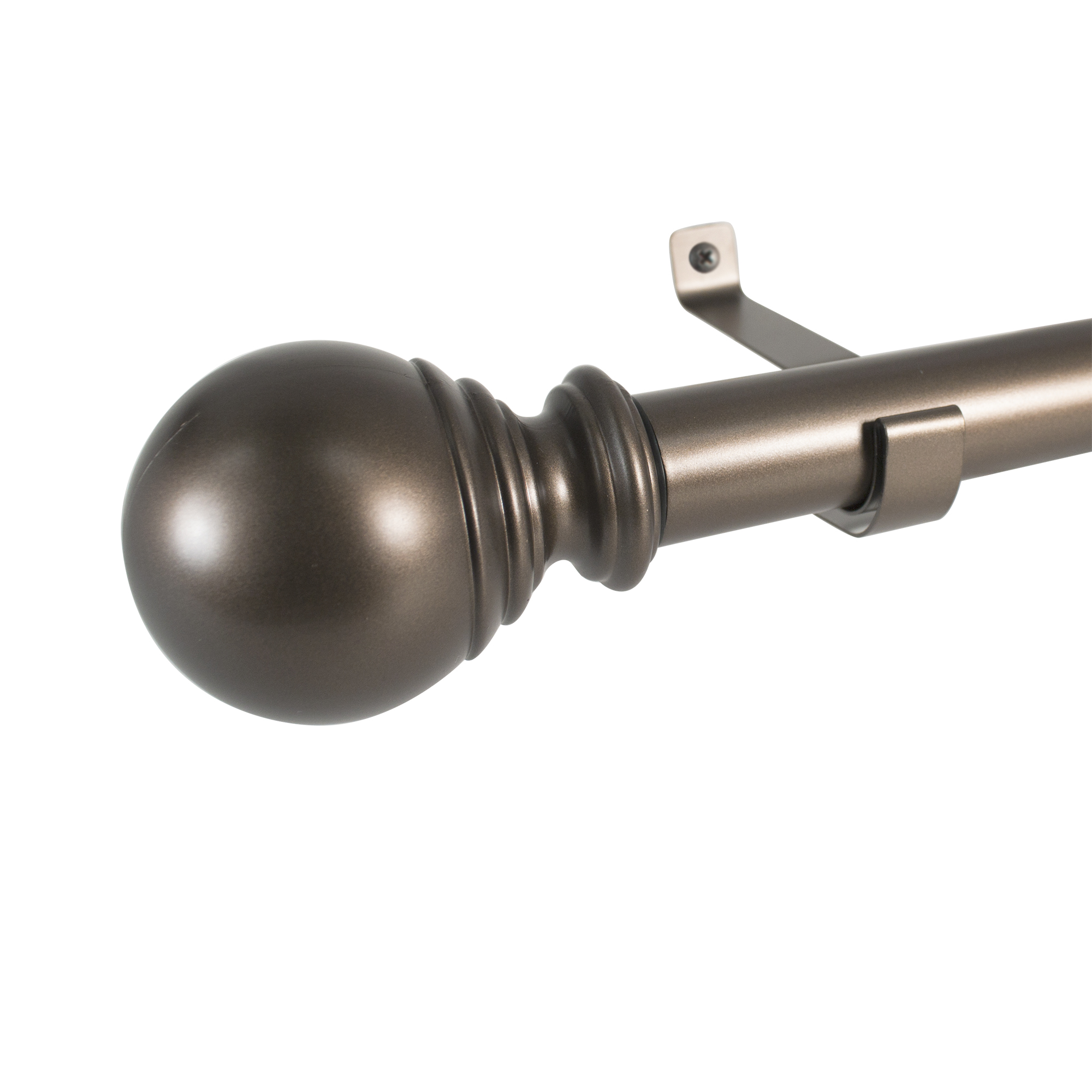 Decopolitan 1" Diameter Ball Telescoping Drapery Rod Set 72-144" Bronze