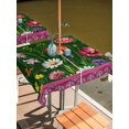 thumbnail image 2 of Square Outdoor Tablecloth with Umbrella Hole Spring Flowers Outside Table Cloth Waterproof Patio Table Cover Purple Boho Farmhouse Botanical Florals Zipper Tablecloths for Picnic Camping 60x60 Inch, 2 of 8