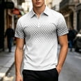 thumbnail image 2 of FRSASU Polo Shirts for Men Loose Fit Short Sleeve Contrast Color Print Quarter-Zip Golf Shirt Summer Spring Casual Tops White, 2 of 6