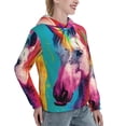 thumbnail image 6 of Junzan Watercolor White Horse for Women's Hoodie, Hooded Sweatshirts Workout Sweat Pullover Hoodie for Women Long Sleeve Fall Hoodie-Small, 6 of 7