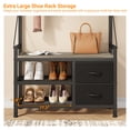 thumbnail image 2 of LainTene Hall Tree with Bench - 6-in-1 Industrial 31.5" Entryway Organizer, 17 Adjustable Hooks & 2 Drawers, Hanging Rod & Top Shelf, 300lb Weight Capacity for Hallway and Living Room, Gray, 2 of 6