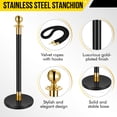 thumbnail image 3 of EDTara Vip Crowd Control Barrier Set, Features Polished Stainless Steel Stanchion Posts With Black Velvet Ropes, Stylish Red Carpet Queue System for Cinema, Weddings, Parties, and Grand Openings, 3 of 7