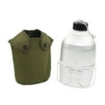 thumbnail image 2 of Botella de agua y taza para acampar de 1 l con bolsa de tela verde, multifuncional, de aleación de aluminio, accesorio para aventuras al aire libre., 2 of 8