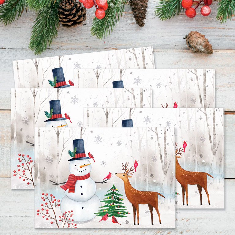 Current Snowman Woods Christmas Cards - Greeting Cards Set - Set