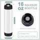thumbnail image 3 of 24 Exprimibles para Condimentos de 16 Onzas, Botella Exprimible de Plástico Invertida para Salsas, Dispensador de Válvula Grande con Punta Recargable, 3 of 5