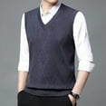 thumbnail image 3 of uikmnh Fall Sweater Male Knitted Vest Vest V Neck Sleeveless Padded Sweater Vest, 3 of 9