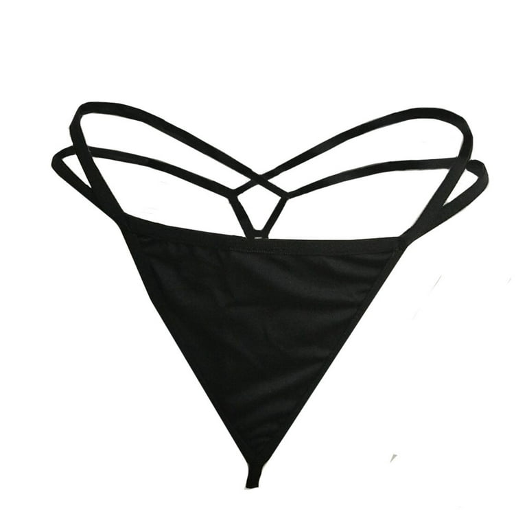 Knosfe Sexy Women's Underwear Low Rise Stretch String Plus Size Thongs Sexy  Lace No Show Women Panties Plus Black 4XL
