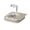 apricot, variant on Foldable Laptop Tablet Stand Featuring Beverage Holder and Storage Space Compact Structure for Indoor Trip Work Application