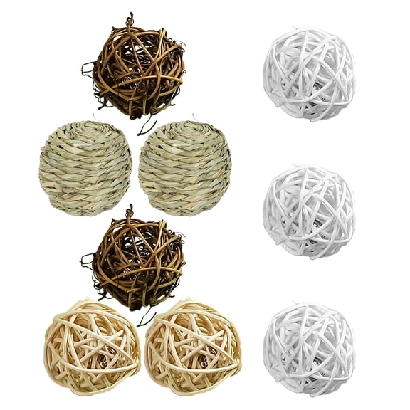 PTOOTP Set of 9 Multi-Color Rattan Decorative Pendant for Home Aesthetic and Interior Design
