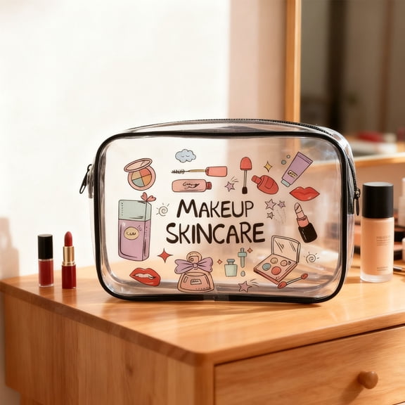 GBAYXJ Compartment Clear Storage Bags For Toiletries Cosmetics Medicines Electronics Travel Organizer Portable Waterproof Zipper Pouch