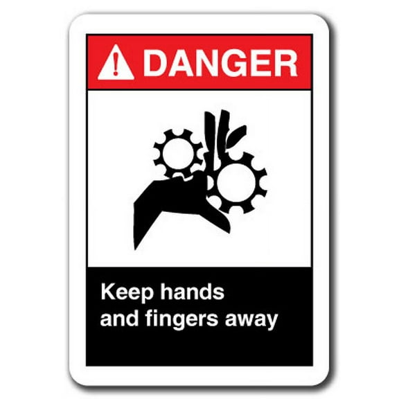 Danger Sign - Keep Hands And Fingers Away 7"x10" Plastic Safety Sign ansi osha