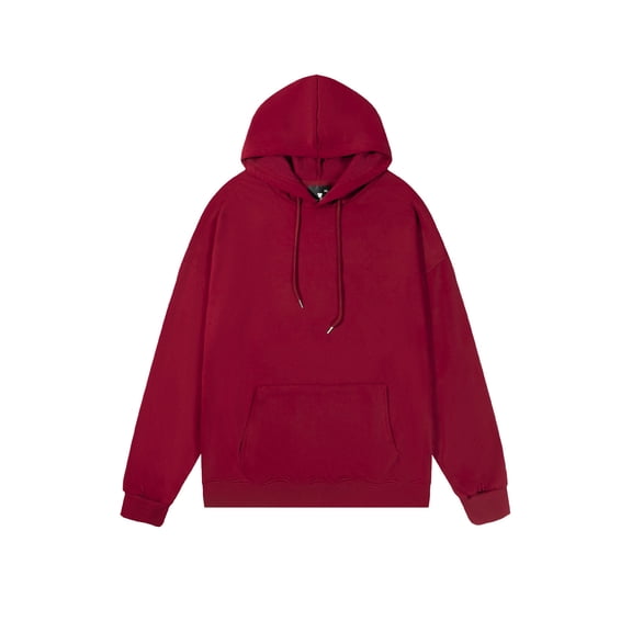 Cute Sweatshirt Men's Fashion Casual Patchwork Color Loose Sports Warm Pocket Long-sleeved Hoodie Wine XXXL Multiple Colors Available