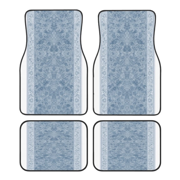 4-Piece Car Floor Mats Set, Classic Blue Crystal Velvet Automotive Front & Rear Floor Liners, Universal Fit for Car, Truck, SUV