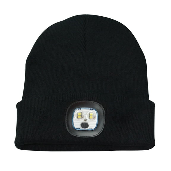 KANCOKIT Unisex USB Beanie Hat Winter Knit Cap with LED Rechargeable Headlamp Men Women