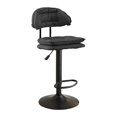 thumbnail image 1 of Taburete de bar, taburete alto, altura ajustable con respaldo, taburete de mostrador moderno de cuero PU, silla alta para isla de cocina del hogar Pedal de pierna negra, 1 of 8