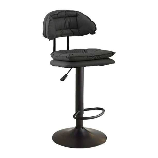 Taburete de bar, taburete de mostrador ajustable moderno con respaldo, taburete alto, silla de bar para isla de cocina, comedor, cafetería, pub Pedal de pierna negra