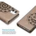 thumbnail image 6 of Mandala Wallet Case for iPhone11 6.1,Detachable 2 in 1 PU Leather Flip Case with Magnetic Button Lanyard (9Card Slots+3Pockets+1Driver's License Pocket)-Grey, 6 of 7