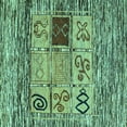 thumbnail image 1 of Ahgly Company Indoor Square Oriental Turquoise Blue Modern Area Rugs, 6' Square, 1 of 4