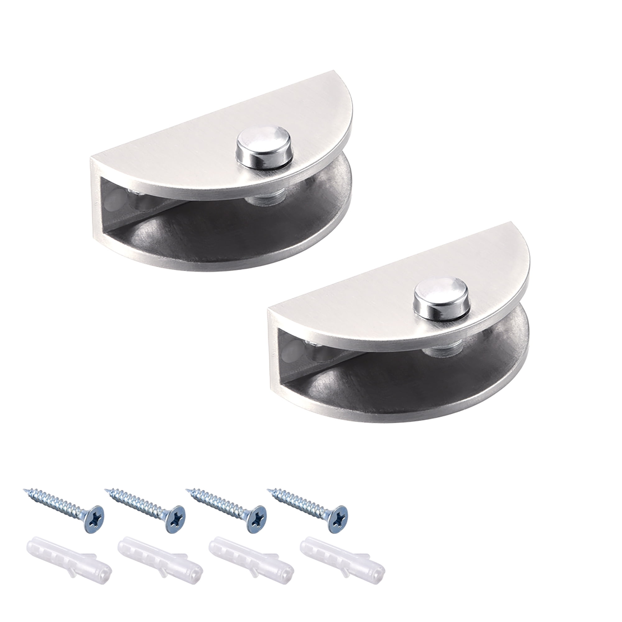 Glass Brackets Adjustable Glass Clamp Clip Half Round for 610mm 2 Pcs