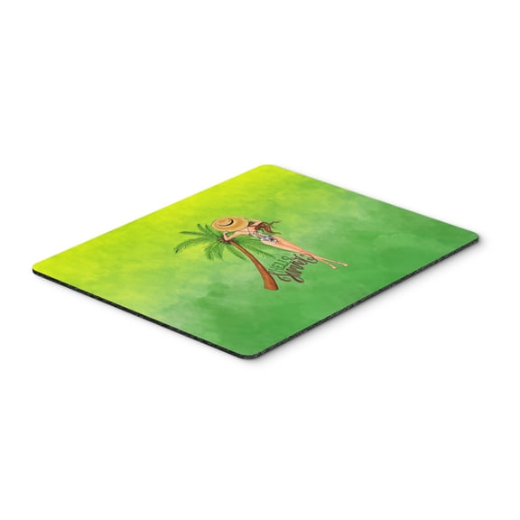 Hello Summer Lady in Swimsuit Mouse Pad Hot Pad or Trivet