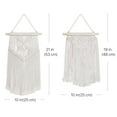 thumbnail image 4 of Macrame Wall Hanging Bunting Banner Tapestry Art (2 Pack 20 Inch White Cotton) Hand Woven Bohemian Wall Decor for Boho Home Bedroom Living Room Curtain Garland Baby Nursery Hippie Rustic, 4 of 7