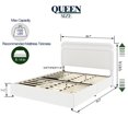 thumbnail image 2 of Queen Size Upholstered Platform Bed with Curved Stitched Tufted Headboard, 4 Drawers Storage, Wooden Slat Mattress Support, No Box Spring Needed, Ivory Boucle, 2 of 8