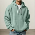 thumbnail image 2 of XIAOCHA Men's Waffle Knit Half-Zip Hoodie Oversized Drawstring Hooded Top Warm Soft Casual Outdoor Hoodie, 2 of 4