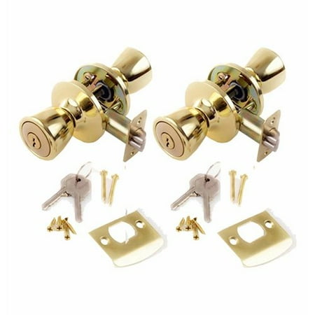 Round Rosette Door - AfulaEnterprises Lion Keyed Door Knob with Round Rosette (Set of 2)