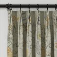 thumbnail image 3 of TWOPAGES 72"x102" Pinch Pleated Curtain Floral Print Linen Blend Light Filtering Drape for Guest Room, 1 Panel, Yellow, 3 of 6