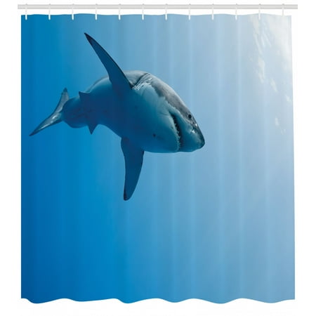 Shark Shower Curtain Fish Swimming In The Ocean Underwater Beauty