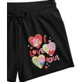 thumbnail image 2 of Peppa Pig I Love You Peppa, George, Evie Women's Black Lounge Shorts-Medium, 2 of 3