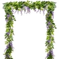 thumbnail image 5 of 4 flores colgantes de seda de 6.6 pies/pieza para el hogar, jardín, ceremonia al aire libre, arco de boda, decoración floral (púrpura claro), 5 of 5
