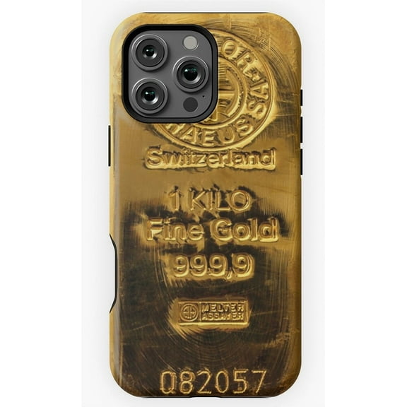 Switzerland Fine Gold Bar Phone Case for iPhone 16 15 14 13 12 11 Pro Max