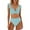 Green, variant on Swimsuits for Women High Waist Striped Print Bikini Set Ruffle Trim Sexy Two Piece Blue Women's Swimwear L