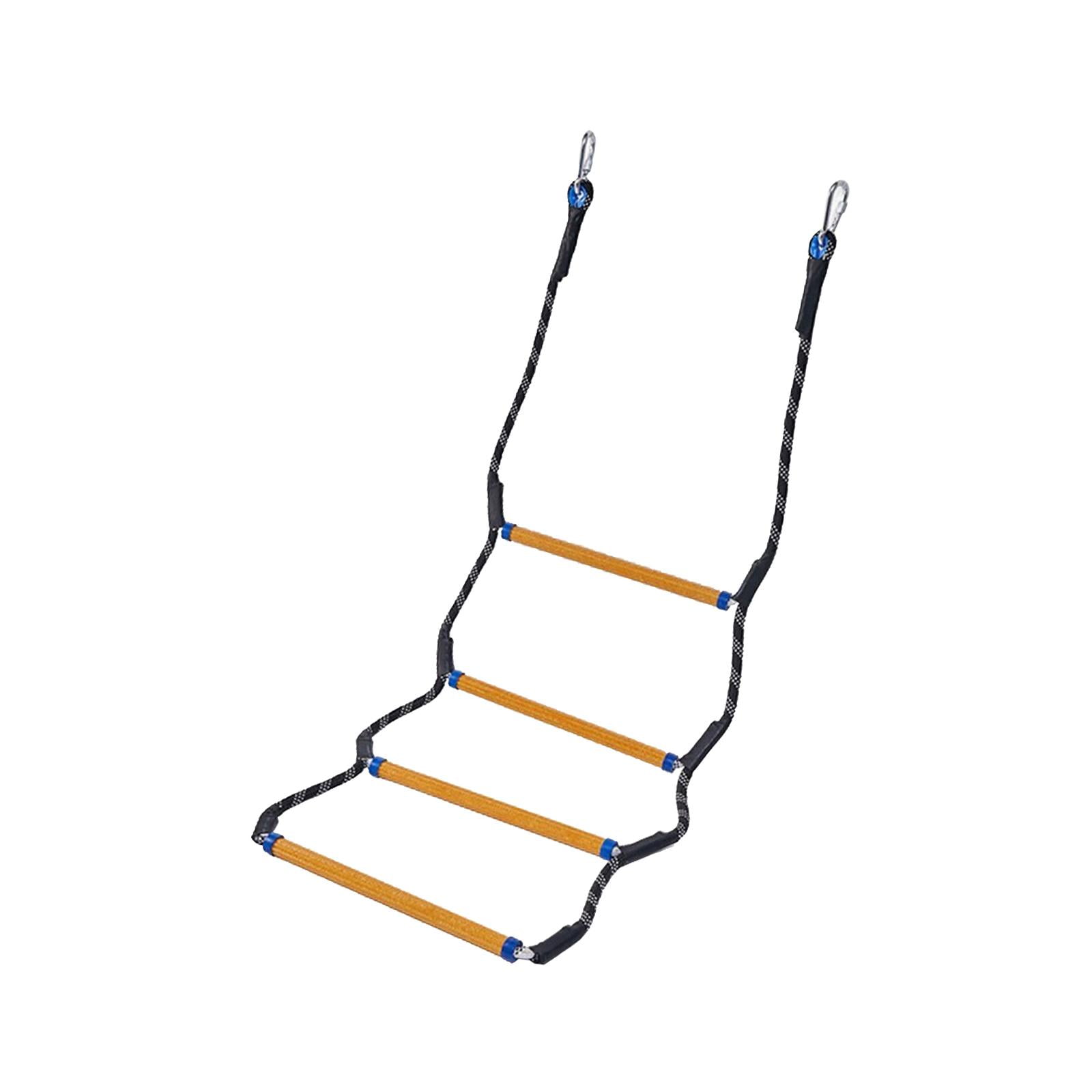 Boat Rope Ladder, Climbing Ladders High Strength Boarding Rope Ladder Marine Rope Ladder Boat Ladder Extension for Motorboat, Kayak, Canoeing 4 Steps