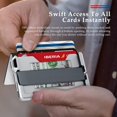 thumbnail image 4 of Tactical Minimalist Wallet for Men, Slim RFID-Blocking Metal Card Holder, Front Pocket Menu2019s Leather Dapper Bifold Wallet with Money Clip, 4 of 6