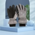 thumbnail image 4 of Guantes de esquí Qarigey para niños de tela a prueba de viento patrón de animales Negro, 4 of 6