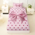 thumbnail image 3 of Erosebridal Cartoon Bow Knot Twin Sheet Sets 3pcs for Girls Teens,Kids Dreamy Princess Polka Dots Bedding,Breathable Home Decor, 3 of 5