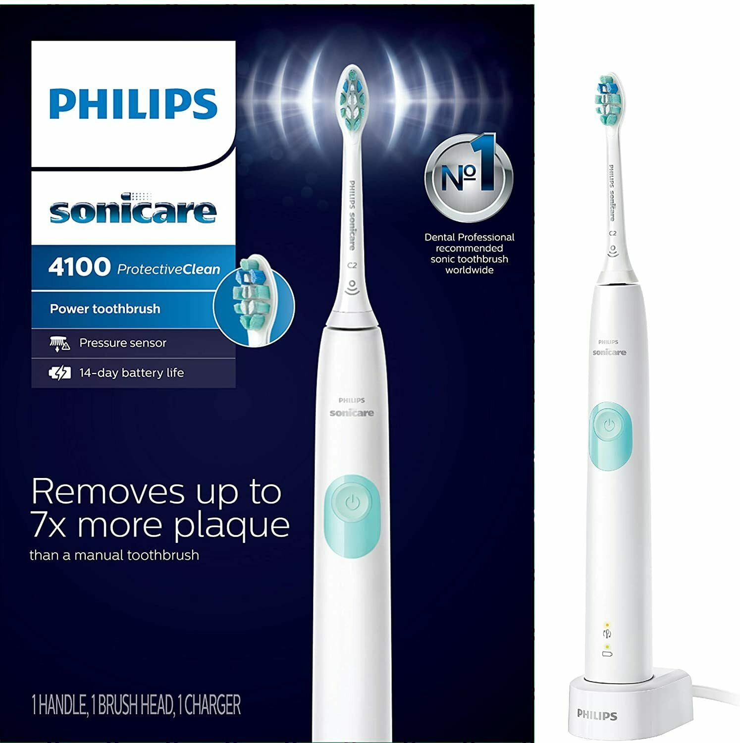 Philips Sonicare ProtectiveClean Eletric Rechargeable Toothbrush Plaque Control, White - Walmart.com