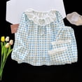 thumbnail image 4 of BOOMNY Child Girls Pajamas Sets 2 Peice Plaid Long Sleeve Lace Sleepwear Tops Pants Pjs Set for Kids Cozy Loungewear Homewear, 4 of 5
