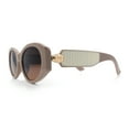 thumbnail image 6 of Womens Oversized Oval Mod Luxury Fashion Plastic Sunglasses Beige - Brown, 6 of 8