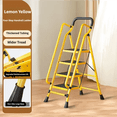 thumbnail image 4 of 5 Step Ladder with Handrails, Folding Step Stool with Anti-Slip Wide Pedals   WL, 4 of 10
